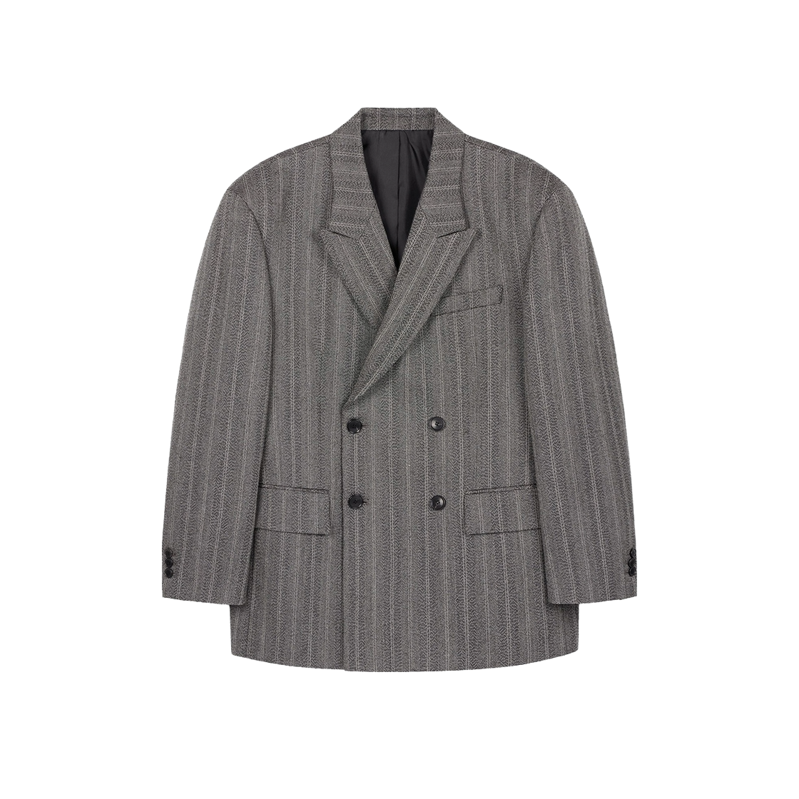 TNJA6F103G2 TNGT Herringbone Structure Wool Double JacketGrey