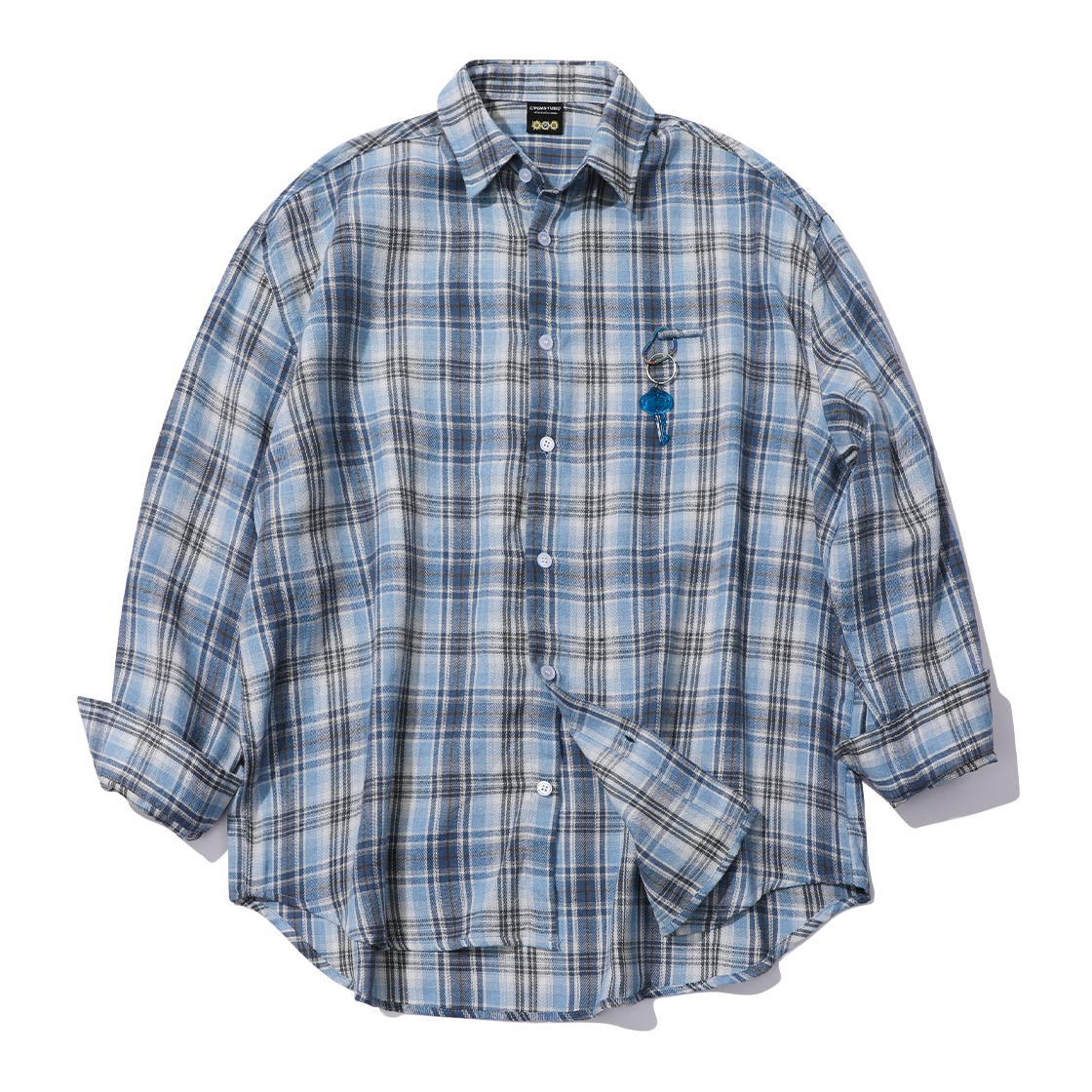 C25FA44 CPGN STUDIO Nomad Overfit Check Shirt Blue