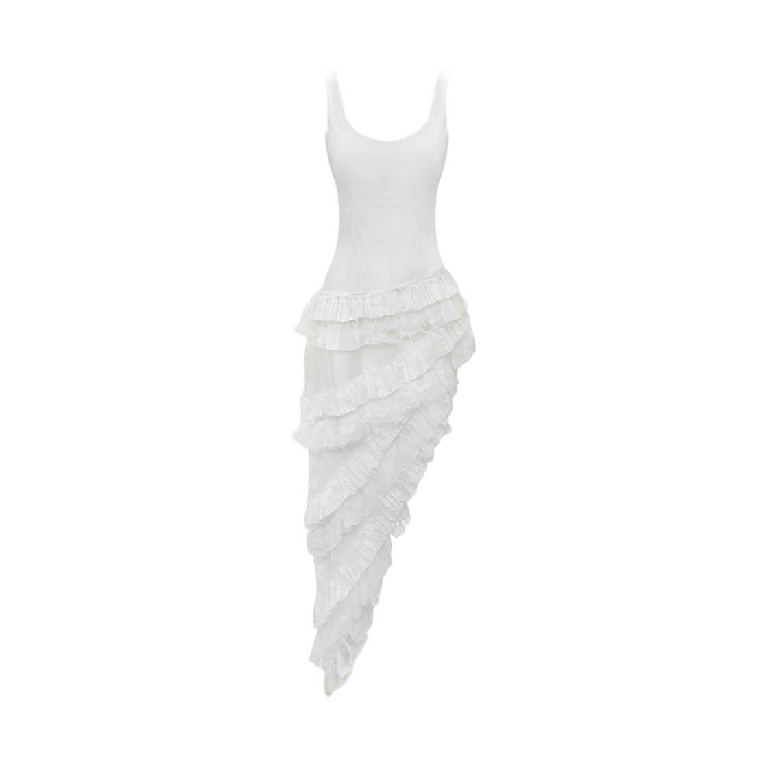 홀리넘버세븐 언밸런스 러플 원피스(Holy Number 7 Asymmetric Ruffle Dress)