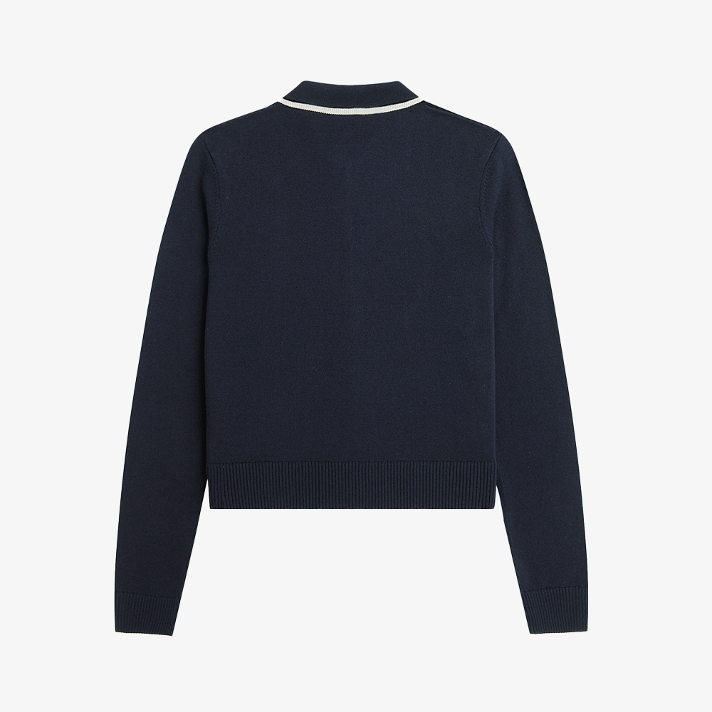 프레드페리 우먼즈 집 스루 니트 셔츠 네이비 화이트(Fred Perry Womens Zip-Through Knitted Shirt Navy White) - 6
