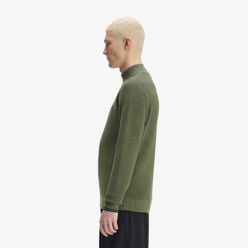 프레드페리 와플 스티치 하프집 니트 로렐리스그린(Fred Perry Waffle Stitch Half Zip Knit Laurel Wreath Green) - 3