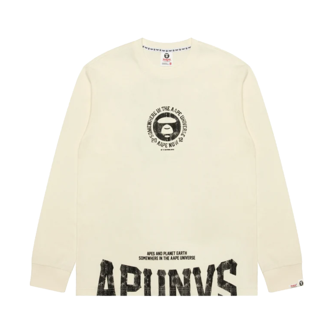 KM6DTSLAP47IV AAPE Universe Long Sleeve Tee Ivory - 26FW