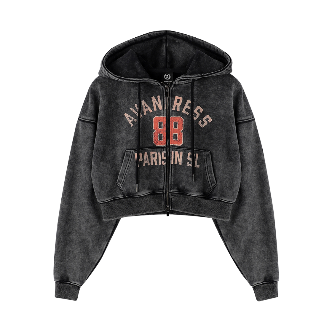 어반드레스 88 크롭 후드집업 솔트 블랙(AVANDRESS 88 Crop Hoody Zip-up SALT BLACK)