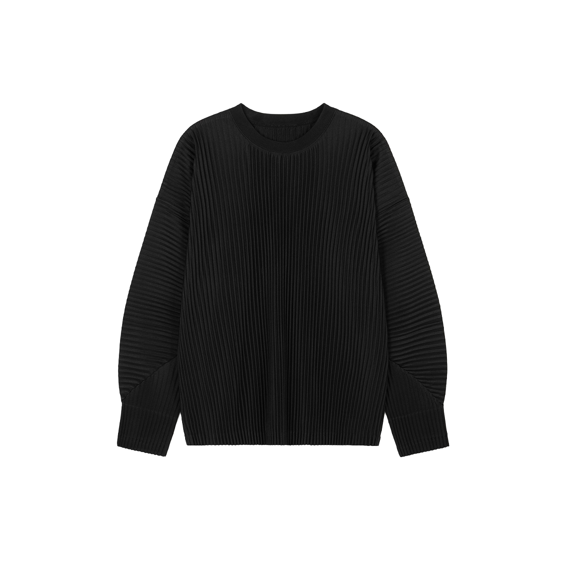 TNTS6F104BK TNGT Yoyogi Pleats Crew Neck T-Shirt Black