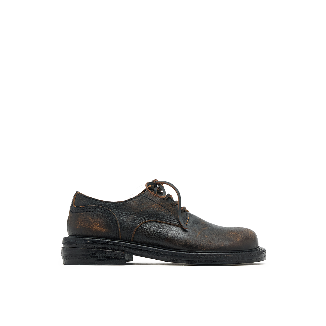네거티브쓰리 모토 더비 슈즈 럽 오프 브라운(NEGATIVETHREE Moto Derby Shoe Rub Off Brown)