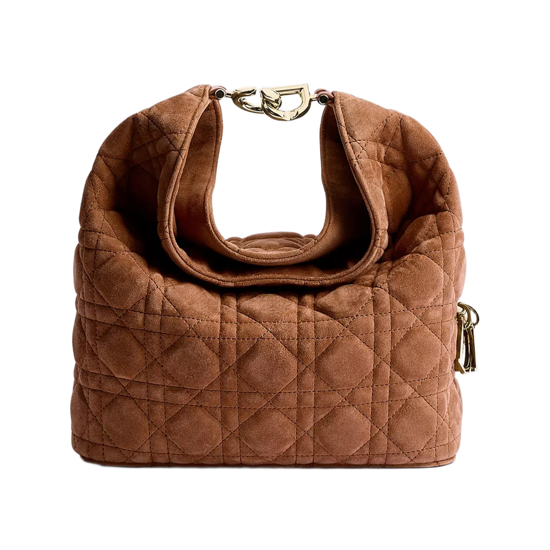 M2867ODUN-M68M Dior Toujours Small Hobo Bag Cannage Suede Goatskin Marron Babi