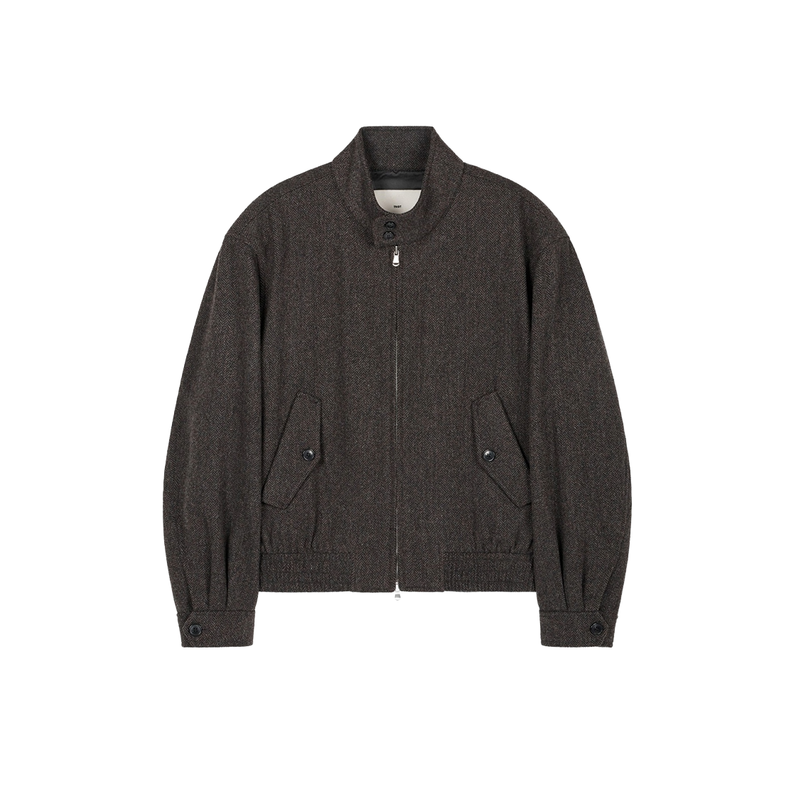 TNJU6F105W2 TNGT Herringbone Harrington Jumper Brown