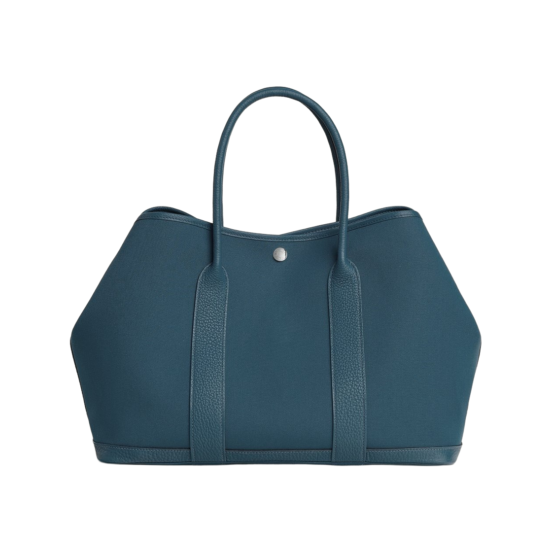 H038587CKDR Hermes Garden Party 36 Bag Officier Canvas Negonda & Palladium Bleu Tempete
