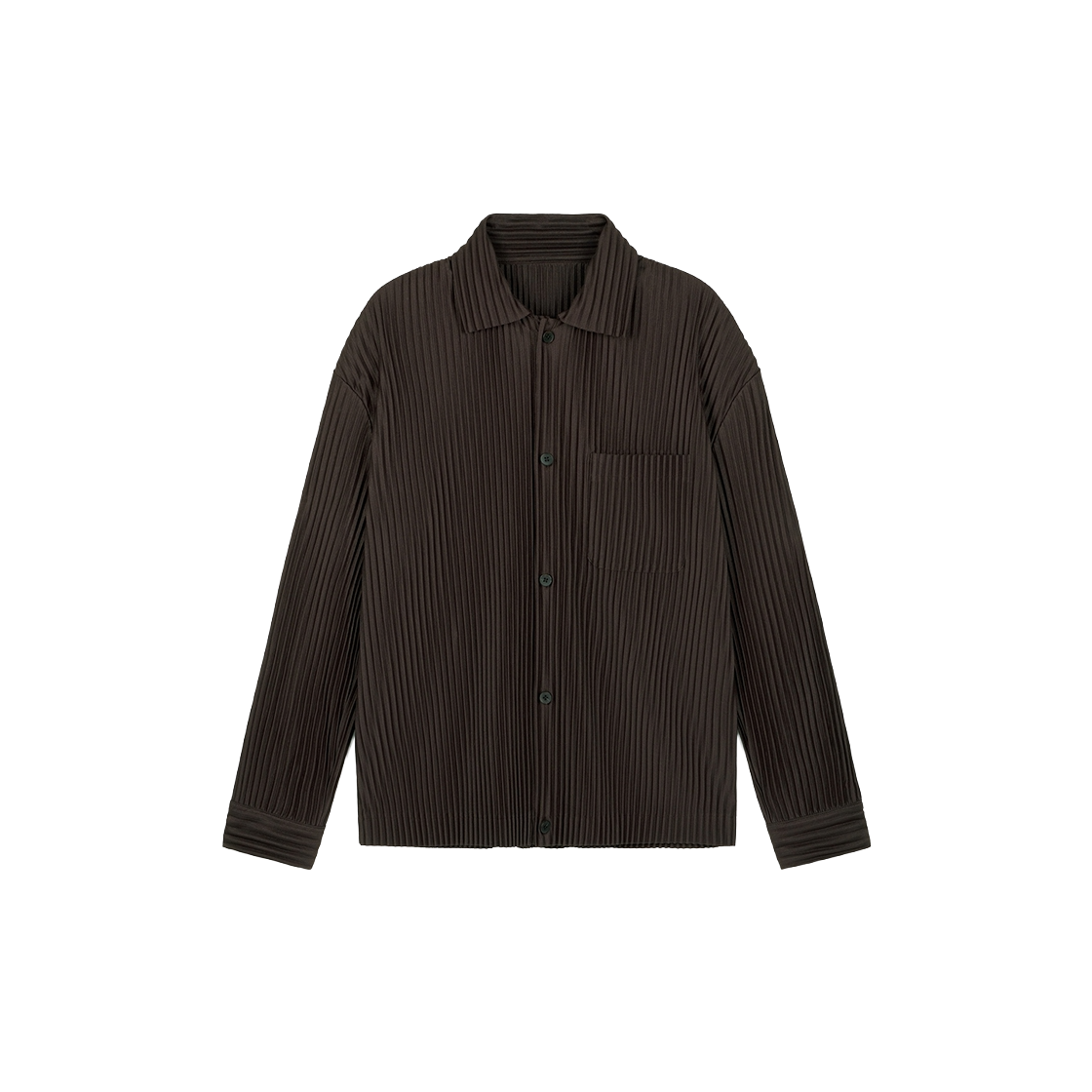 TNSH6F107W2 TNGT Yoyogi Pleats Overshirt Brown