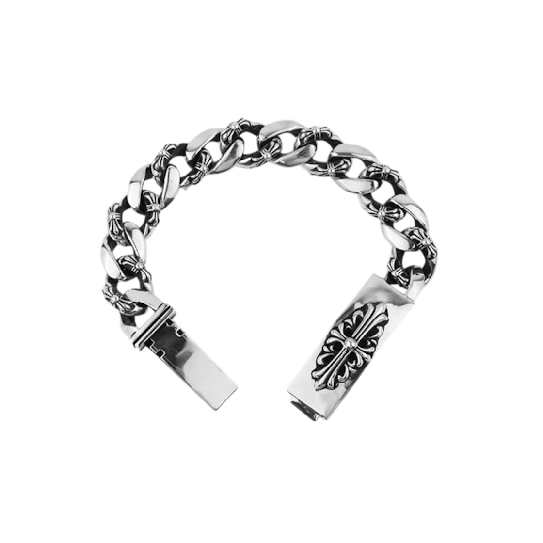 989877001 Hansroom Chrome Hearts Floral ID Fancy Chain Bracelet