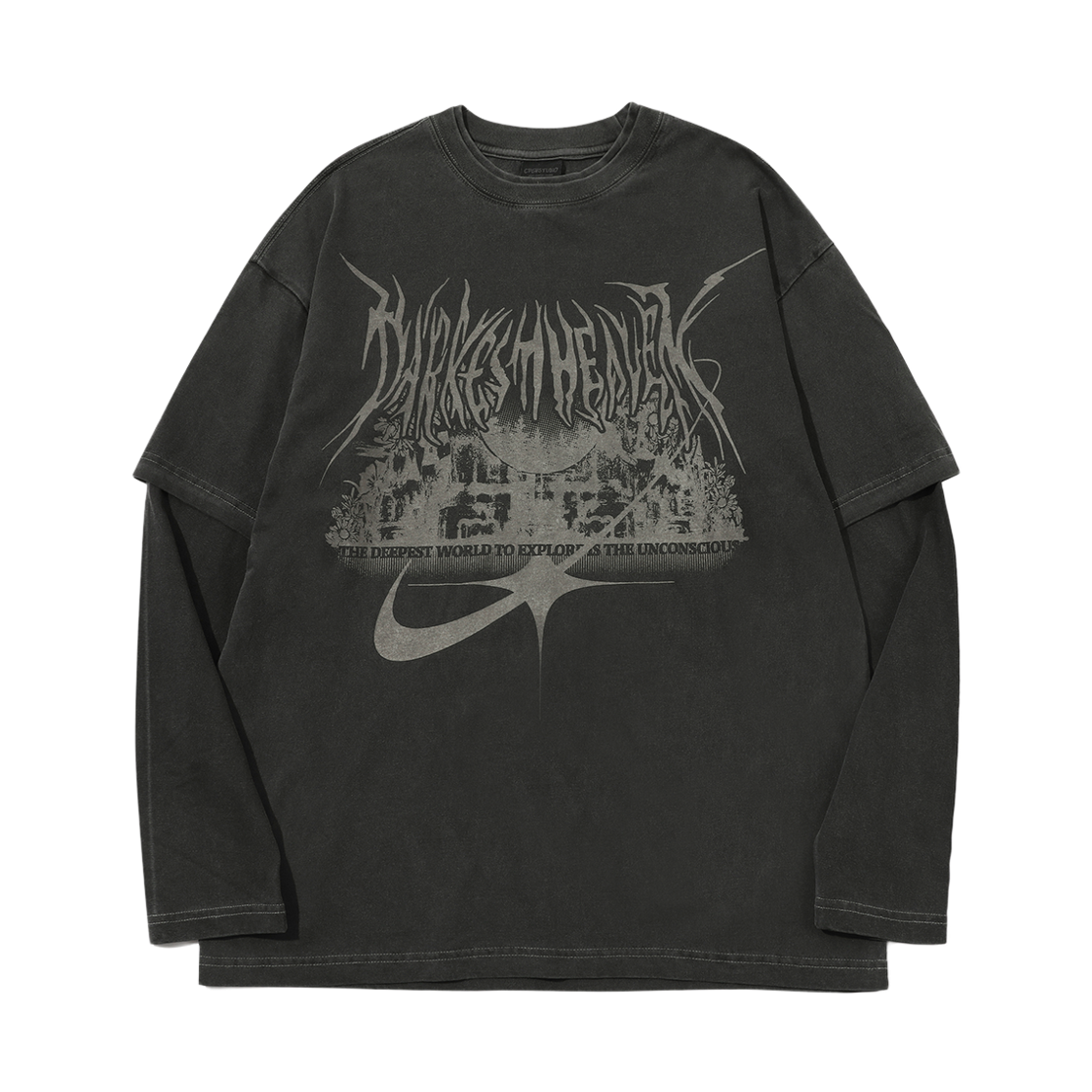 C23FA63 CPGN STUDIO VISIONARY Layered Pigment Long Sleeve Smoke Black