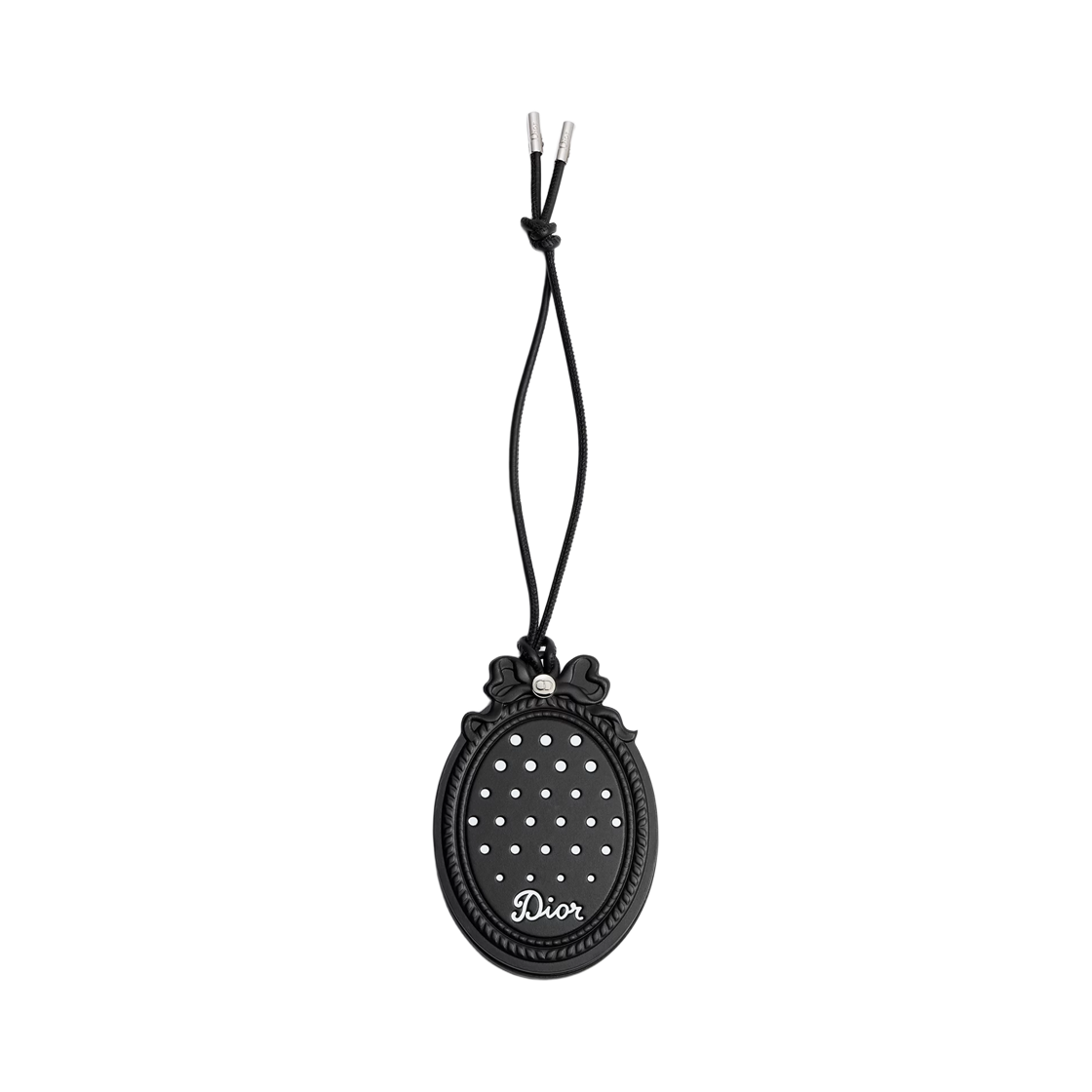 V2246WOMCL-D43N (W) Dior Medallion Bag Charm Polka Dior Lambskin & Calfskin Silver Black White