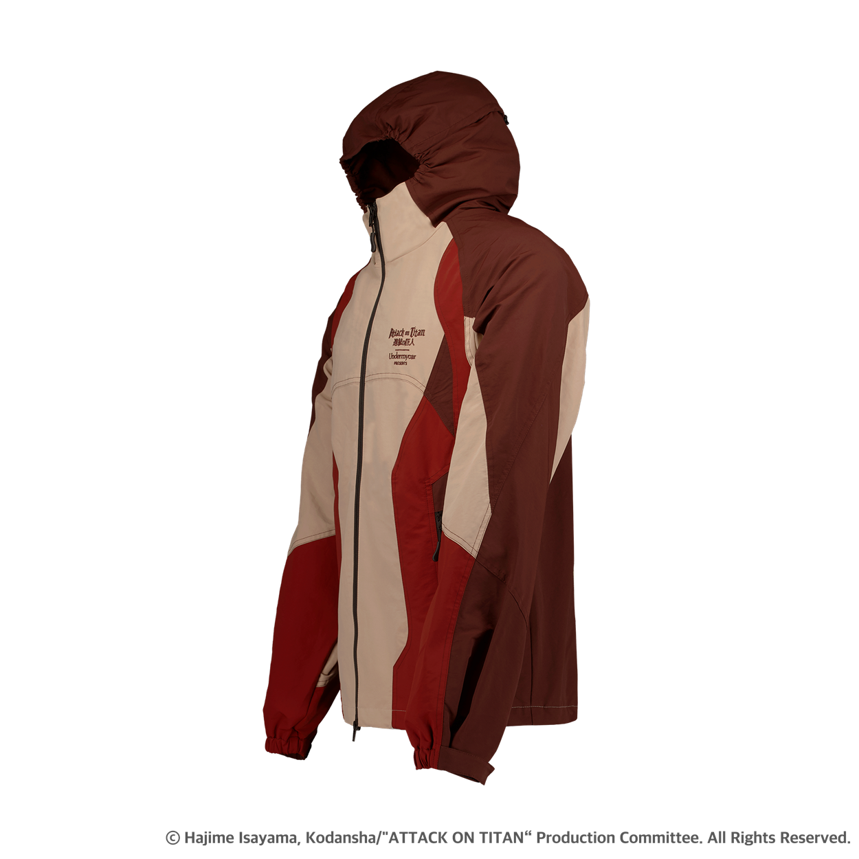 [진격의 거인 I 언더마이카] 거인 실루엣 셸 파카 스팀 레드([Attack On Titan I Undermycar] Titan Silhouette Shell Parka Steam Red) - 2