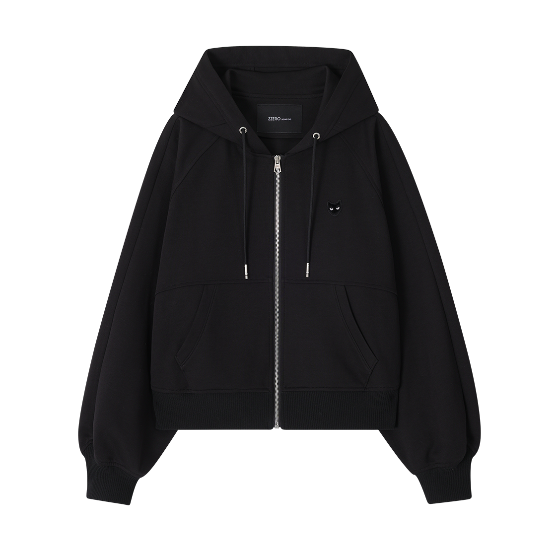 WI5TS808BK (W) SONGZIO ZZERO Curved Panther Hood Zip Up Black