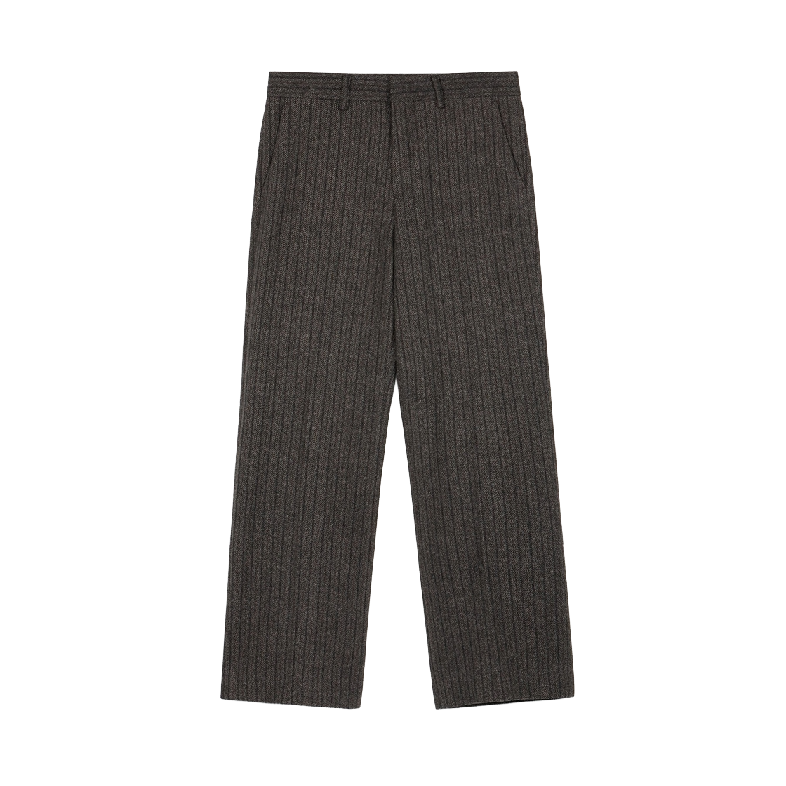 TNPA6F104G2 TNGT Wide Fit Wool Herringbone Pants Grey