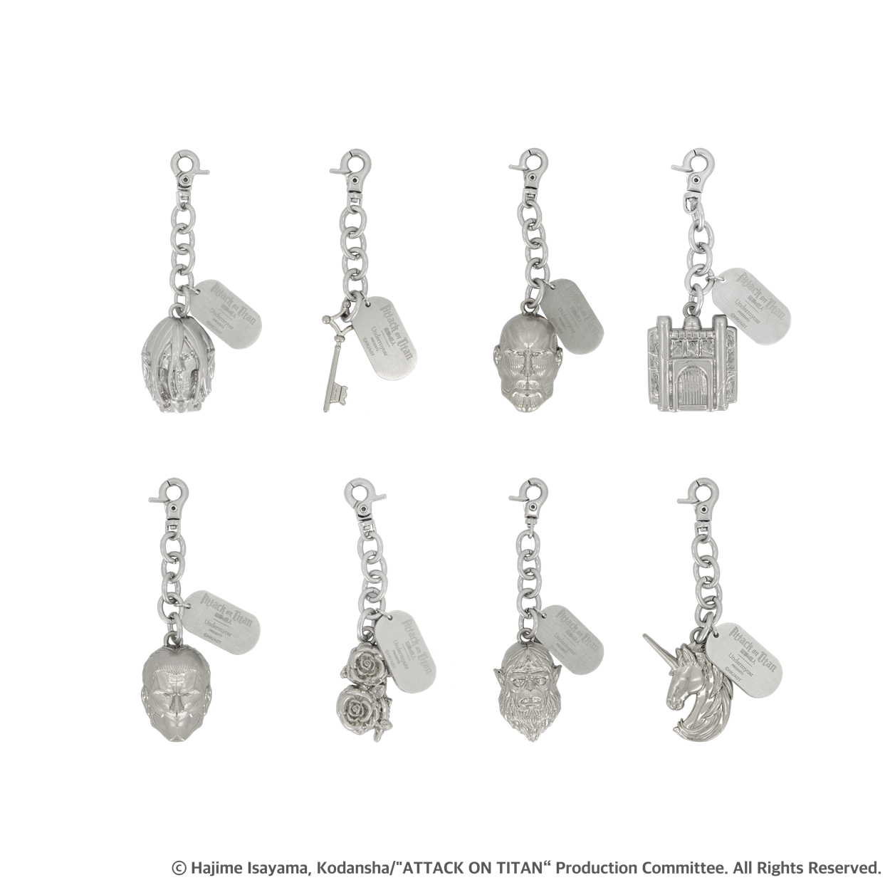 UMCAOTRKRSRS [Attack On Titan I Undermycar] Random Keyring Set (2pcs 1set)