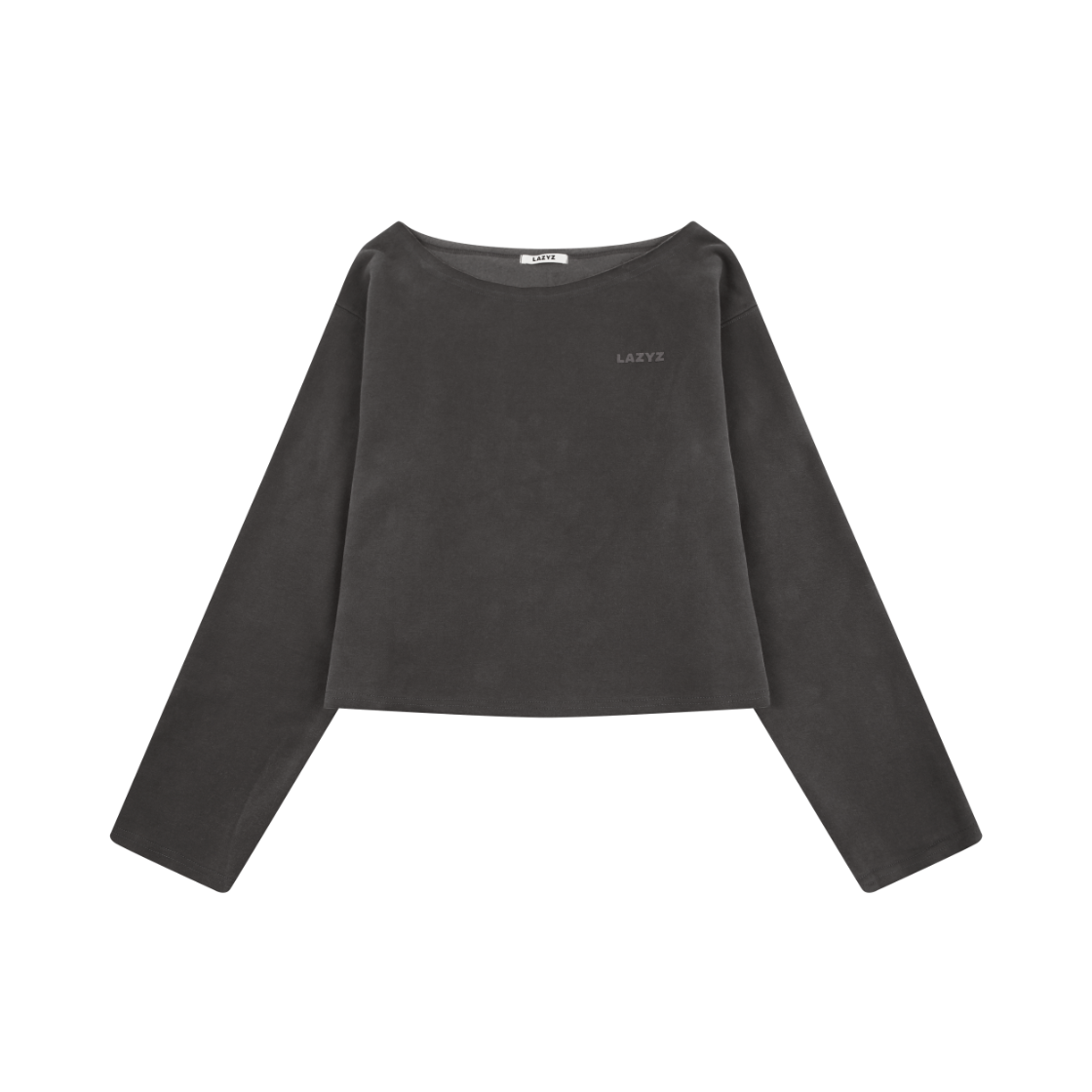26FWT05-CH-F LAZYZ Soft Off Shoulder Sweatshirt Charcoal