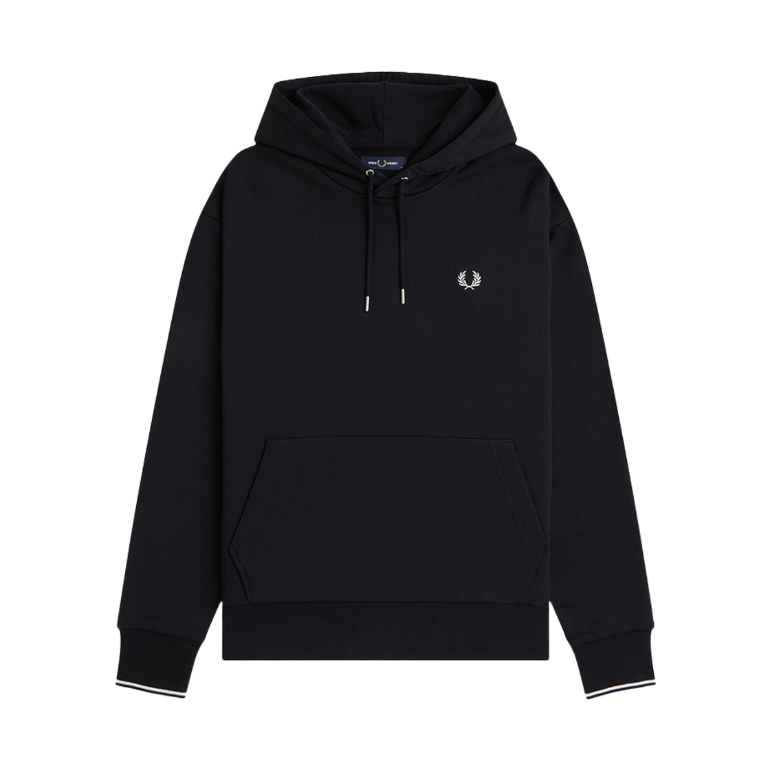 프레드페리 릴렉스드 팁드 후드 스웻셔츠 블랙(Fred Perry Relaxed Tipped Hooded Sweatshirt Black)