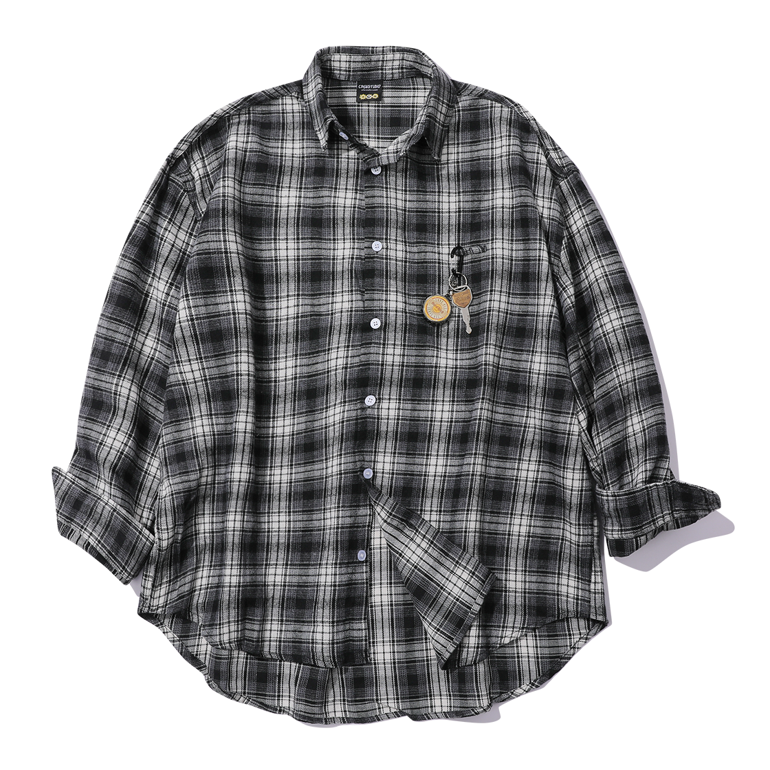C25FA46 CPGN STUDIO Nomad Overfit Check Shirt Black