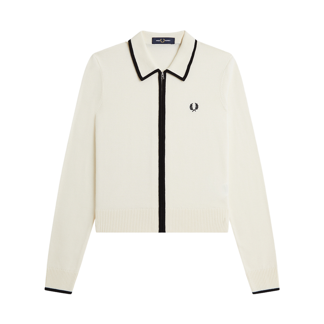 프레드페리 우먼즈 집 스루 니트 셔츠 에크루(Fred Perry Womens Zip-Through Knitted Shirt Ecru) - 1