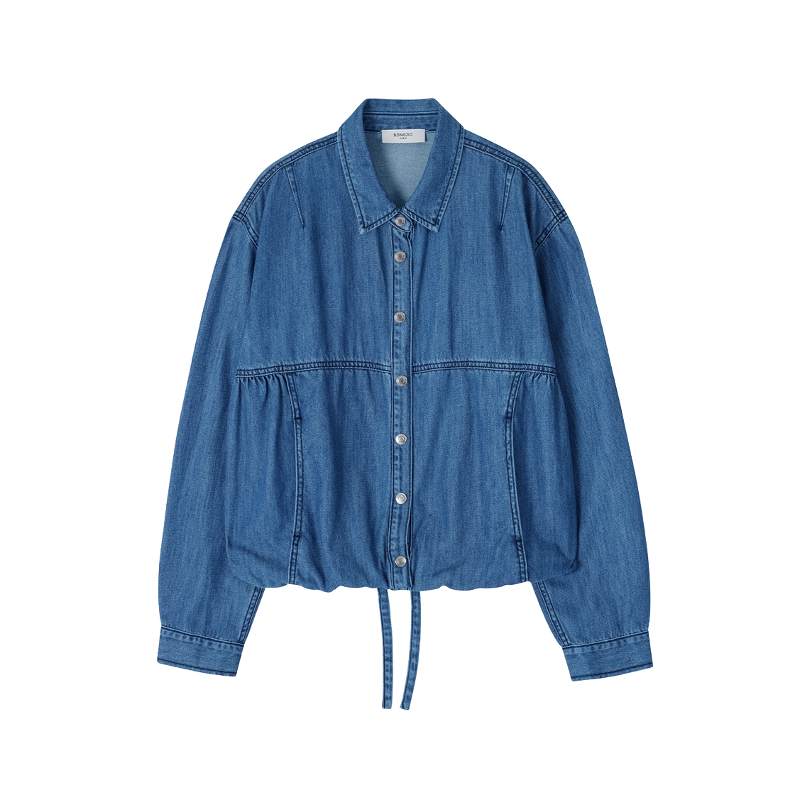 WI5SH516BL (W) SONGZIO Painted Denim String Shirt BLUE