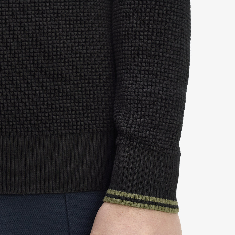 프레드페리 와플 스티치 니트 블랙(Fred Perry Waffle Stitch Knit Black) - 5