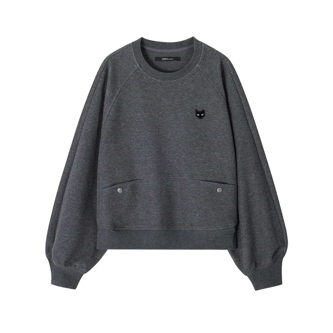 WI5TS805DG (W) SONGZIO ZZERO Curved Panther Sweatshirt Dark Grey