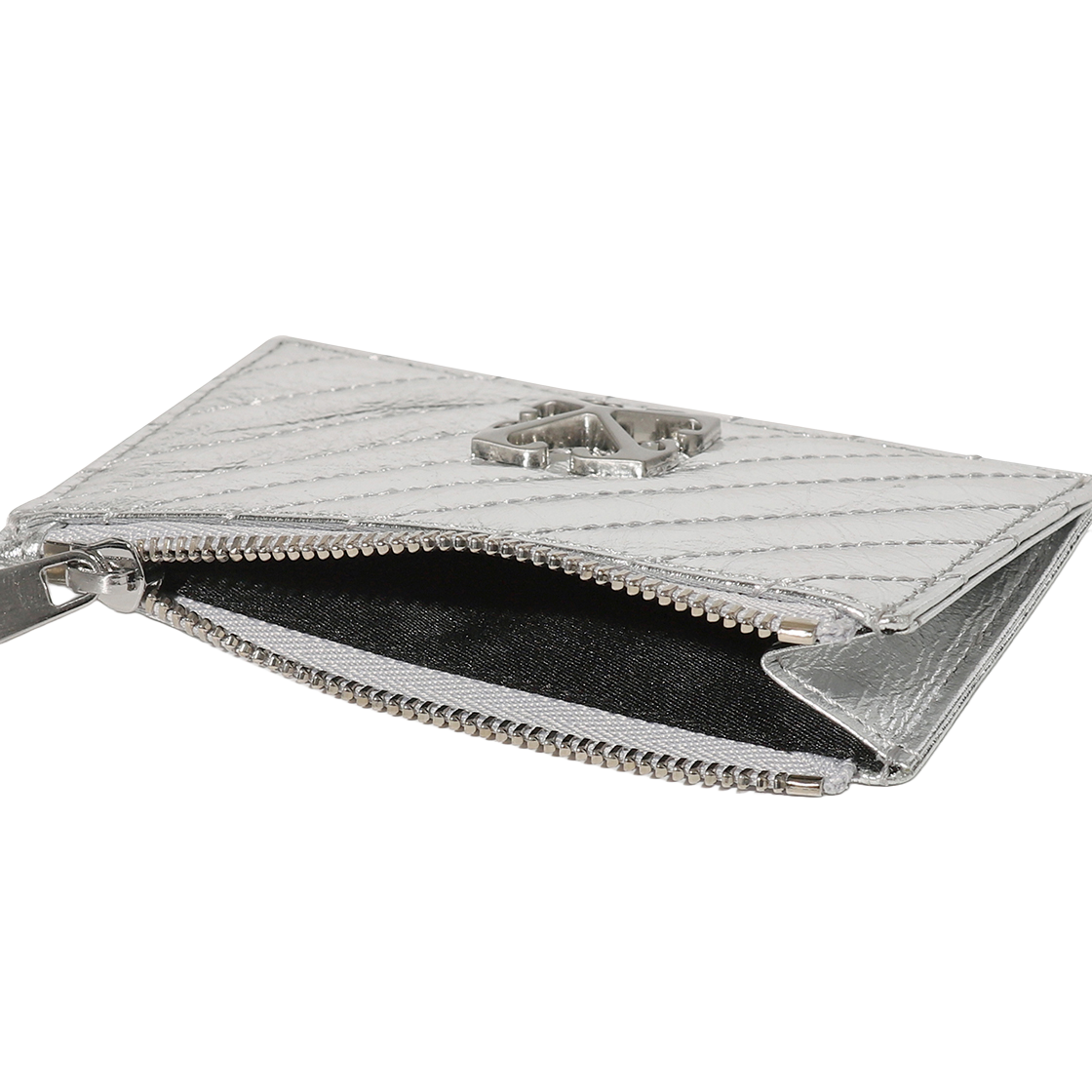 오프화이트 퀼티드 카드 월렛 숏 (실버)(Off-White Quilted Card Wallet Short (Silver)) - 3