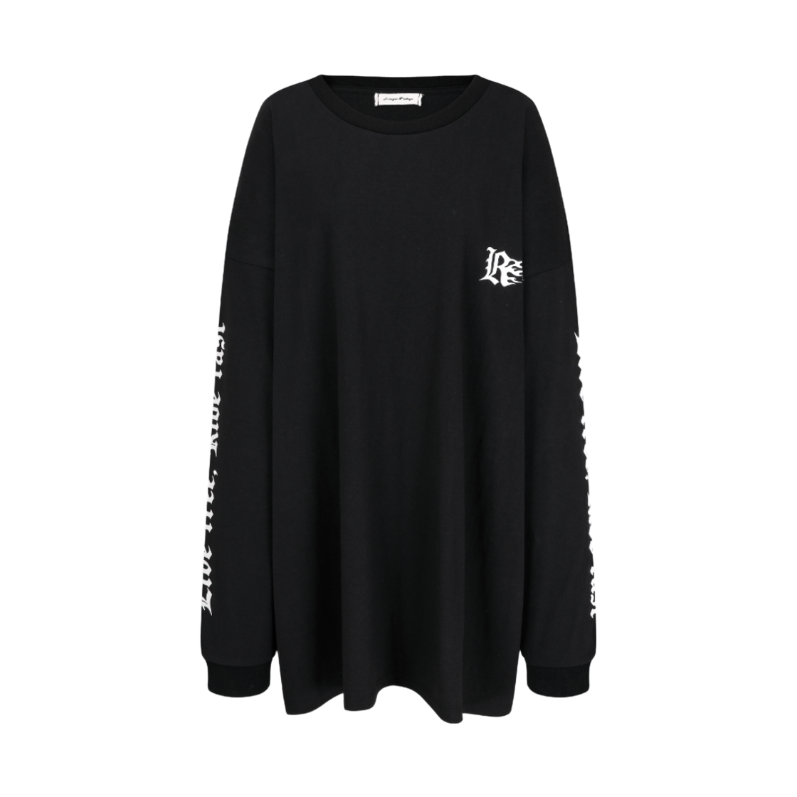 랑거 플레임 프린트 티셔츠 블랙-화이트(Langer Flame Print T-shirt Black-White)