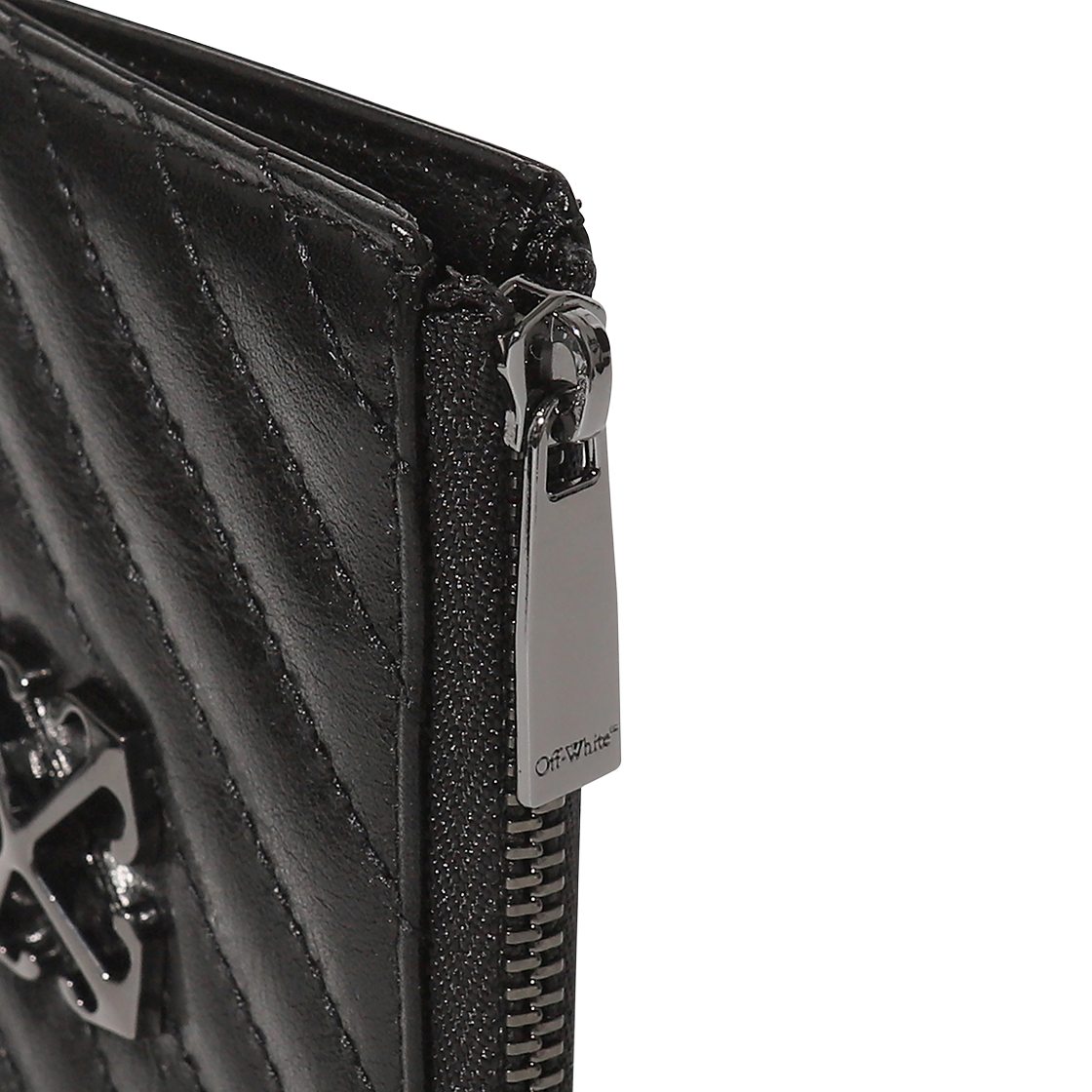 오프화이트 퀼티드 카드 월렛 숏 (블랙)(Off-White Quilted Card Wallet Short (Black)) - 5