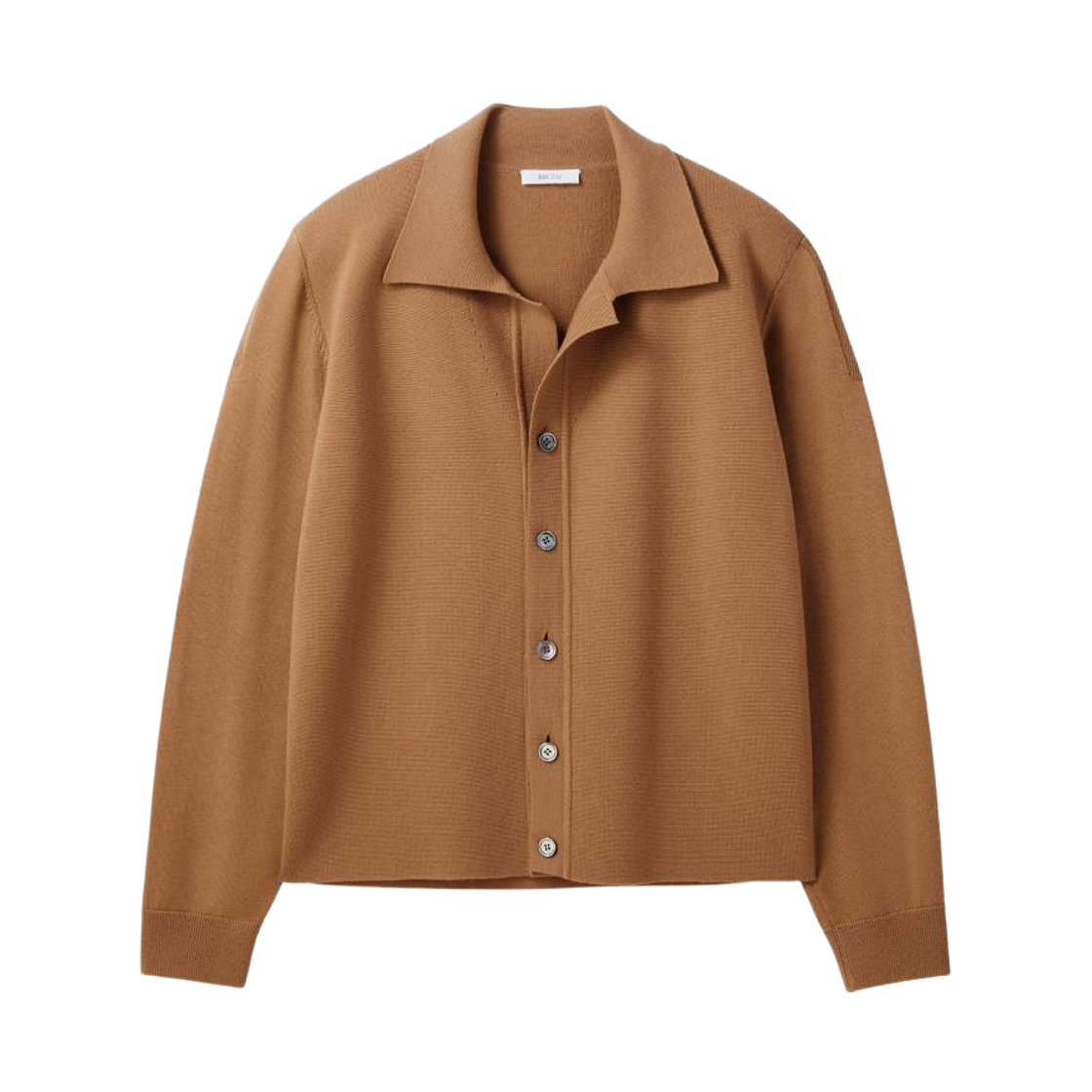 RM26WKCD001BE Recto Open Collar Knit Cardigan Camel Beige