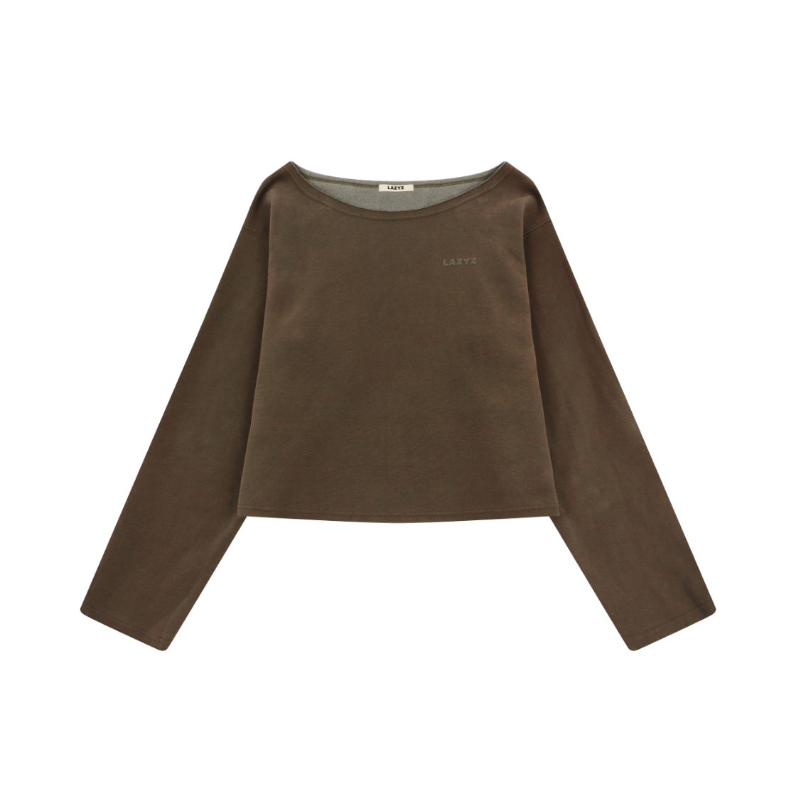 레이지지 소프트 오프숄더 스웻셔츠 브라운(LAZYZ Soft Off Shoulder Sweatshirt Brown)