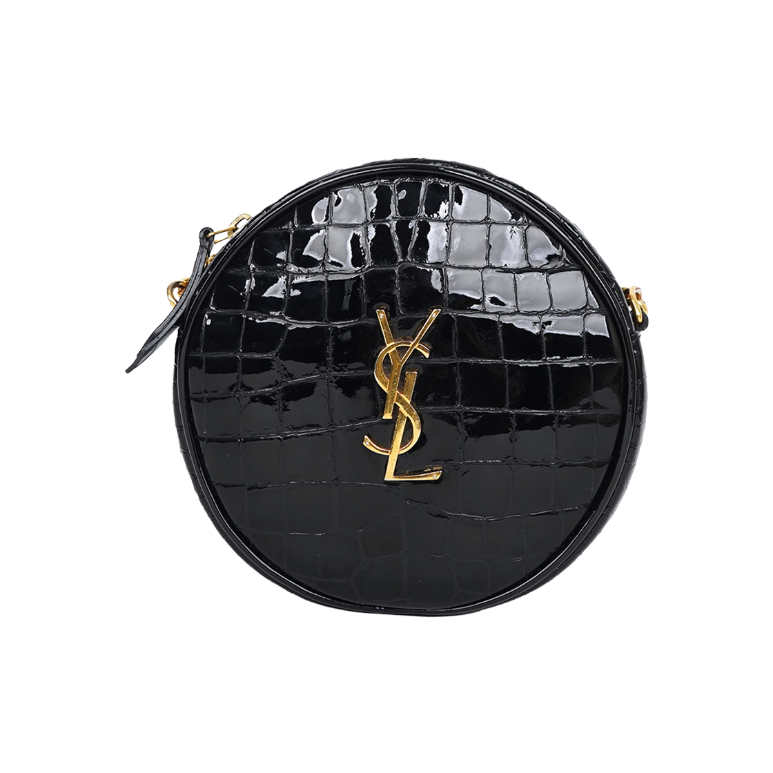 ITUVKLJVPD8I Saint Laurent Crocodile Round Crossbody Bag
