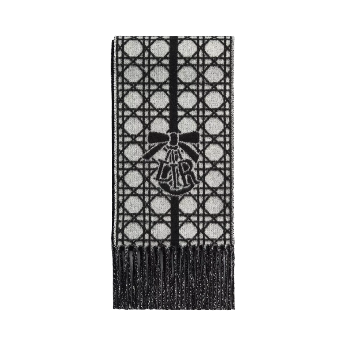 65TF007J0204-C900 (W) Dior Cannage Scarf Cashmere Jacquard Black