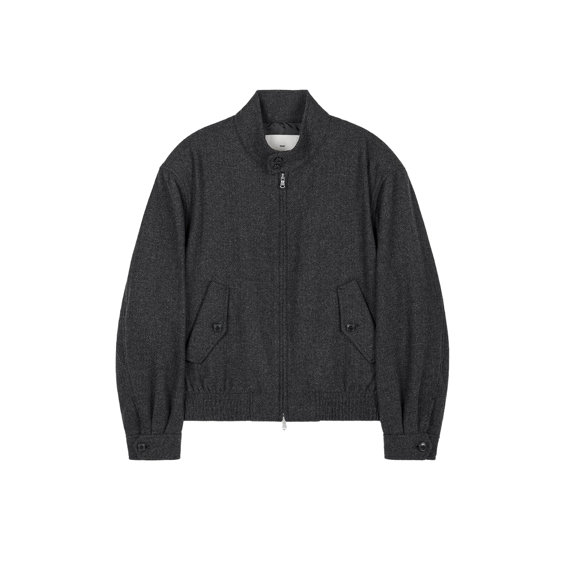 TNJU6F105CG TNGT Herringbone Harrington Jumper Charcoal