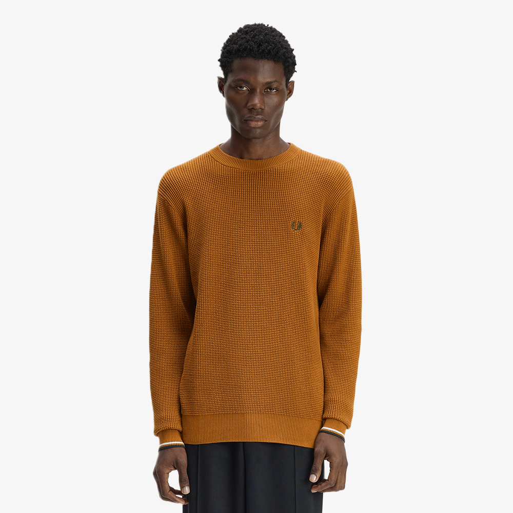 프레드페리 와플 스티치 니트 다크카라멜(Fred Perry Waffle Stitch Knit Dark Caramel) - 2