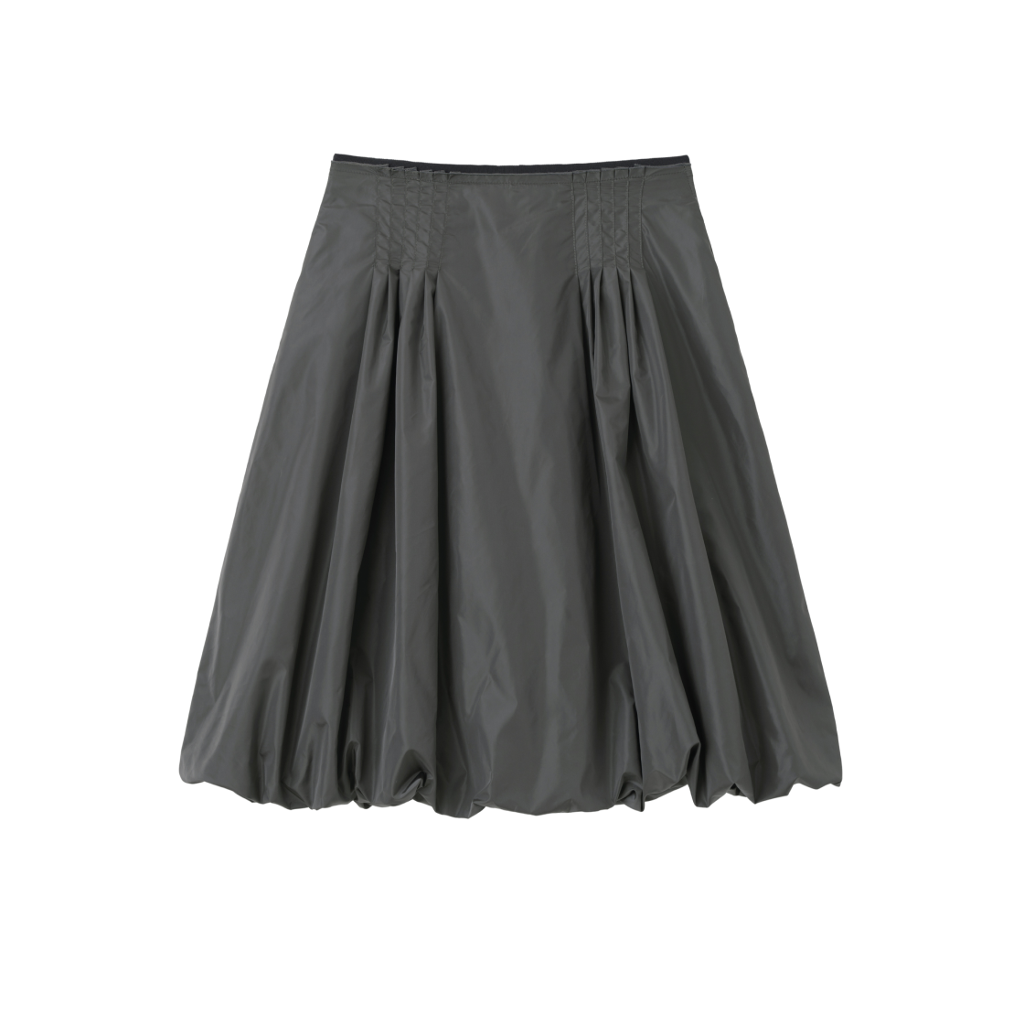 MW384CHA MILLO WOMEN Nylon Balloon Midi Skirt Charcoal