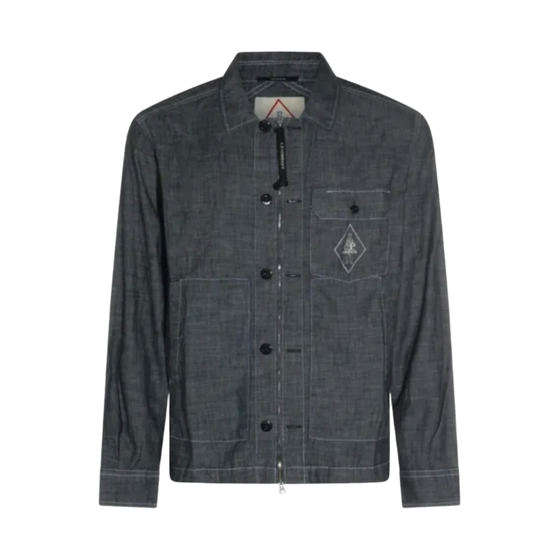 20CMSH195A110065WD17 C.P. Company Chambray Long Sleeve Zip Shirt Denim Blue - 26SS