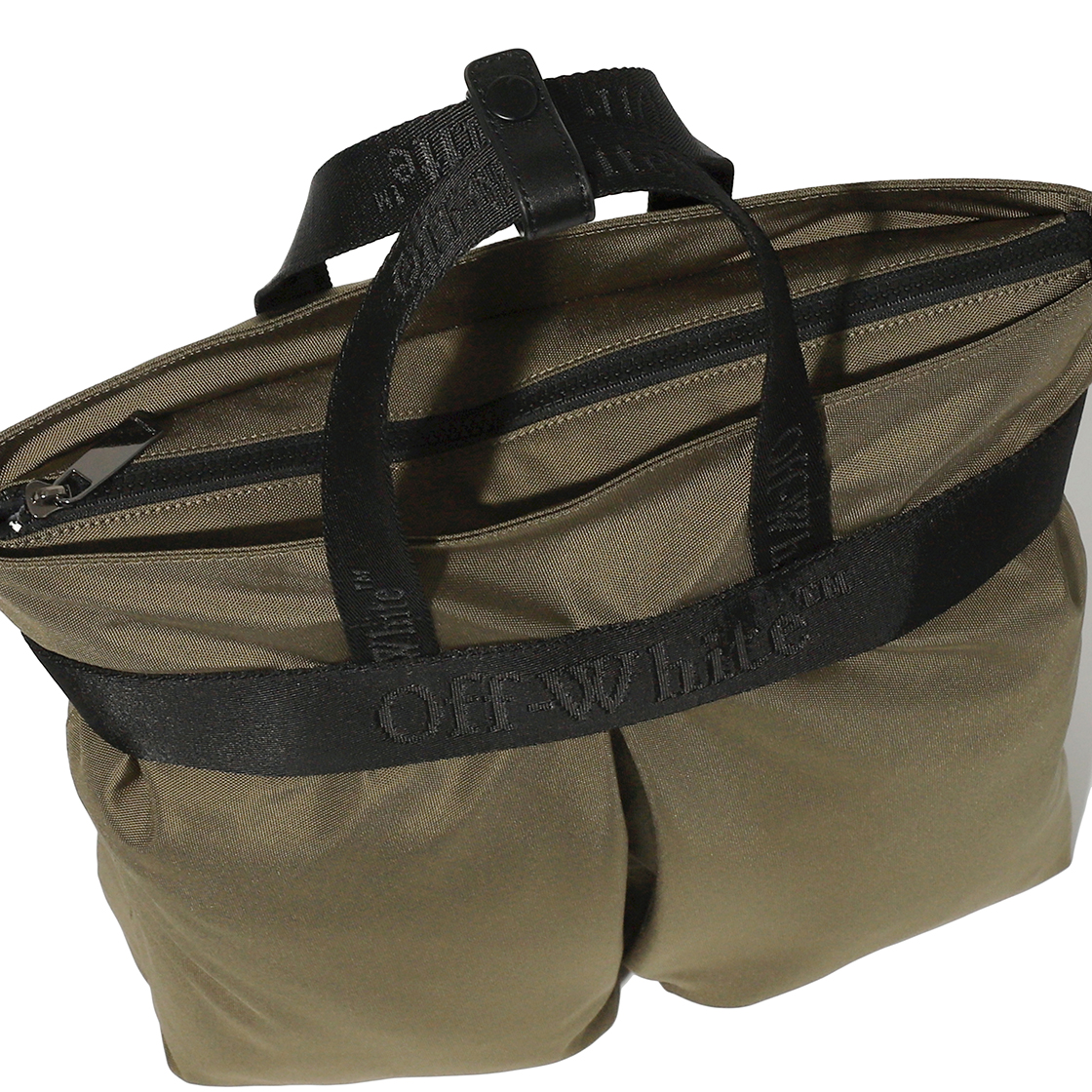 오프화이트 NS 토트 백 (카키)(Off-White NS Tote Bag (Khaki)) - 4