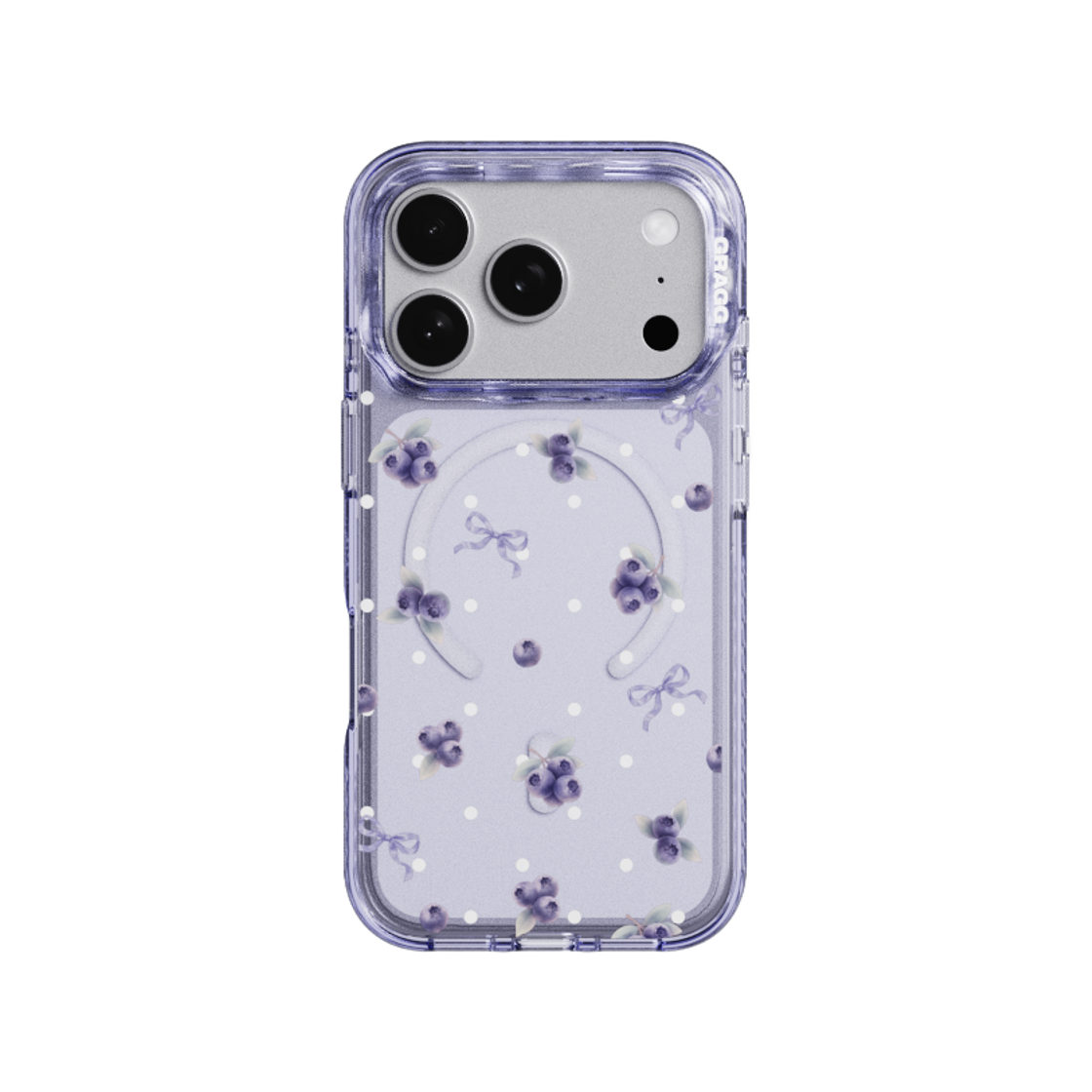 GRG26082601 GRAGG MAGSAFE LAYERS FRAME CASE CLEAR PURPLE - BLUEBERRY BLOOM