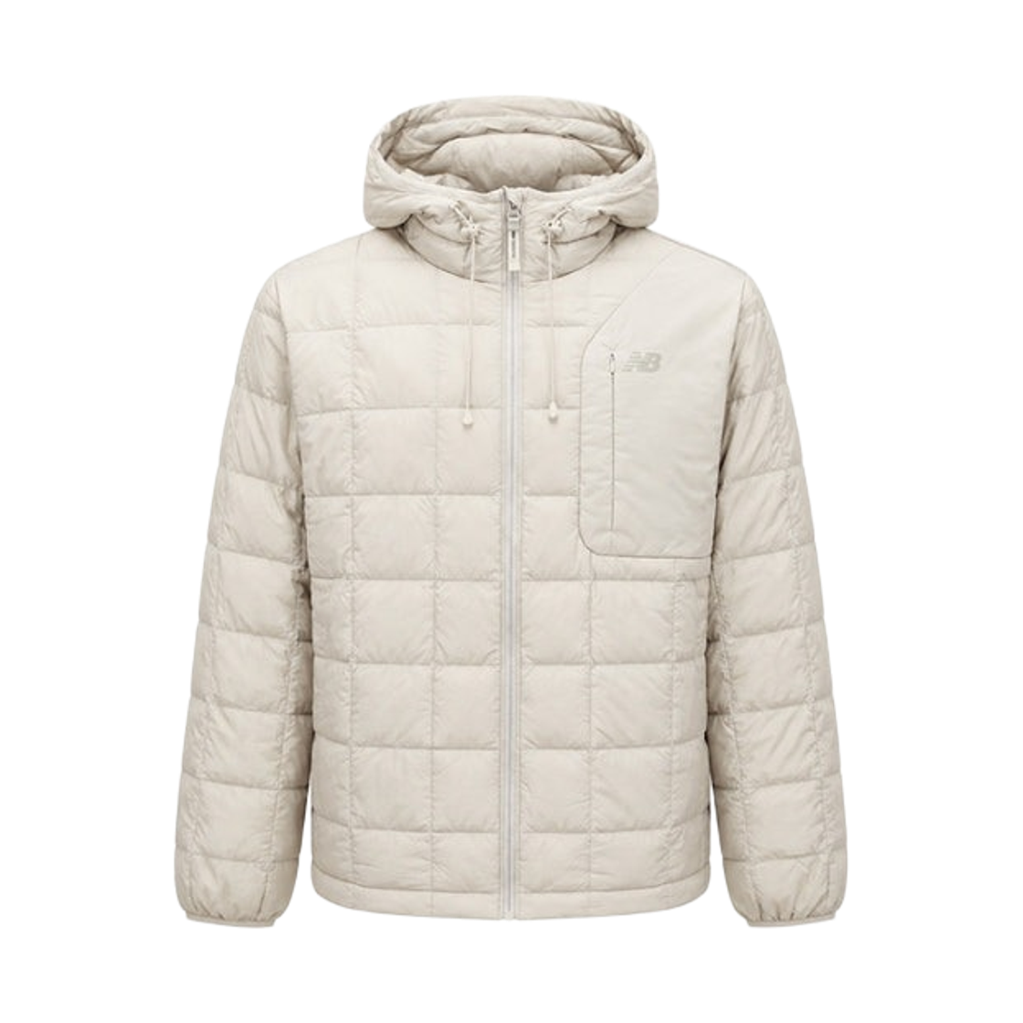 NBNPEC1133-36 New Balance Quilted Hooded Duck Down Jacket Light Beige