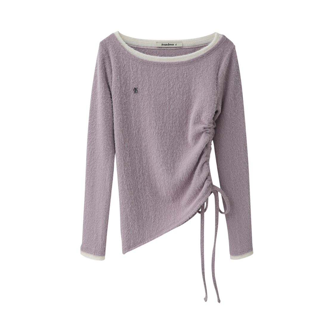 AD63TS07LAV AVANDRESS Seneon Unbalance Shirring Fake Layered Tee LAVENDER