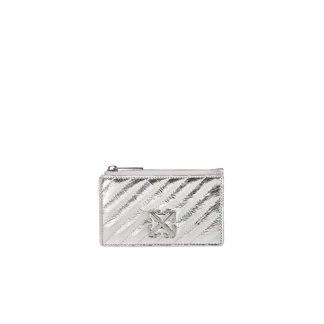 오프화이트 퀼티드 카드 월렛 숏 (실버)(Off-White Quilted Card Wallet Short (Silver)) - 1
