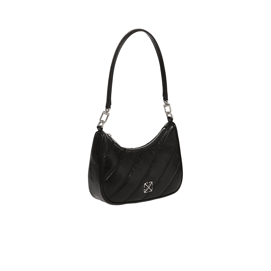 오프화이트 퀼티드 미니 크로스바디 백 (블랙)(Off-White Quilted Mini Crossbody Bag (Black)) - 3