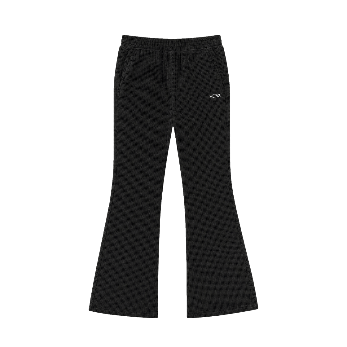 에이치덱스 소프트 벨로어 와플 부츠컷 팬츠 블랙(HDEX Soft Velour Waffle Bootcut Pants Black) - 1
