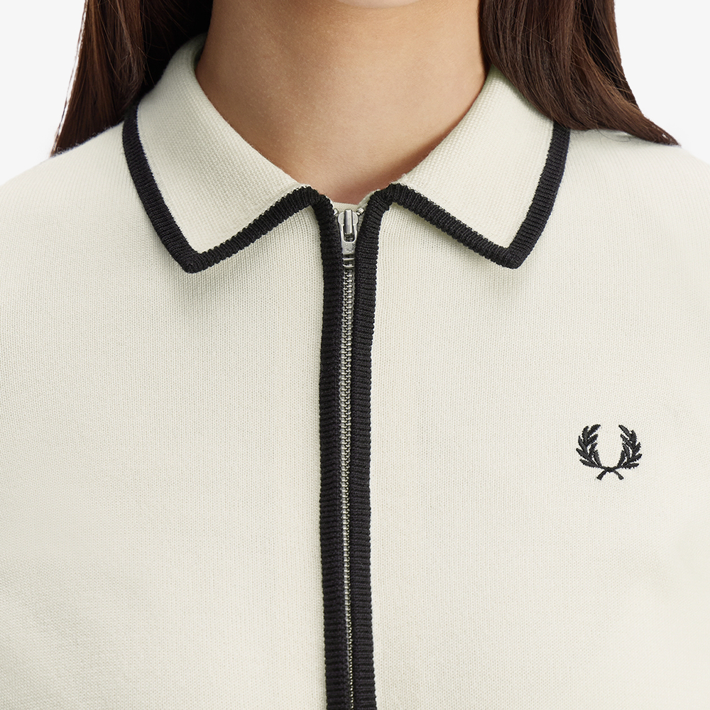 프레드페리 우먼즈 집 스루 니트 셔츠 에크루(Fred Perry Womens Zip-Through Knitted Shirt Ecru) - 5