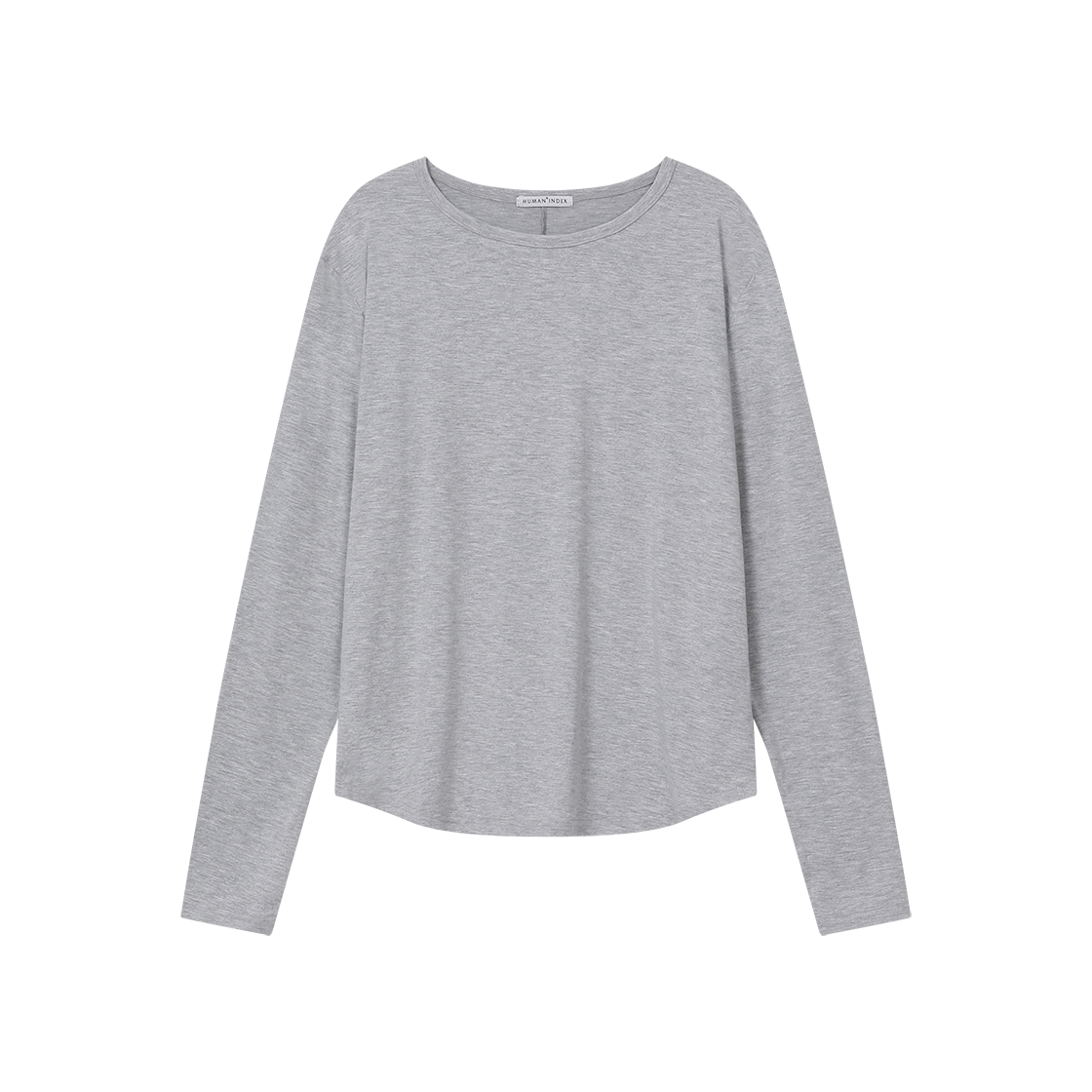 HM6LTS0011A5 Polyteru Human Index U Neck Soft Long Sleeves Melange Gray