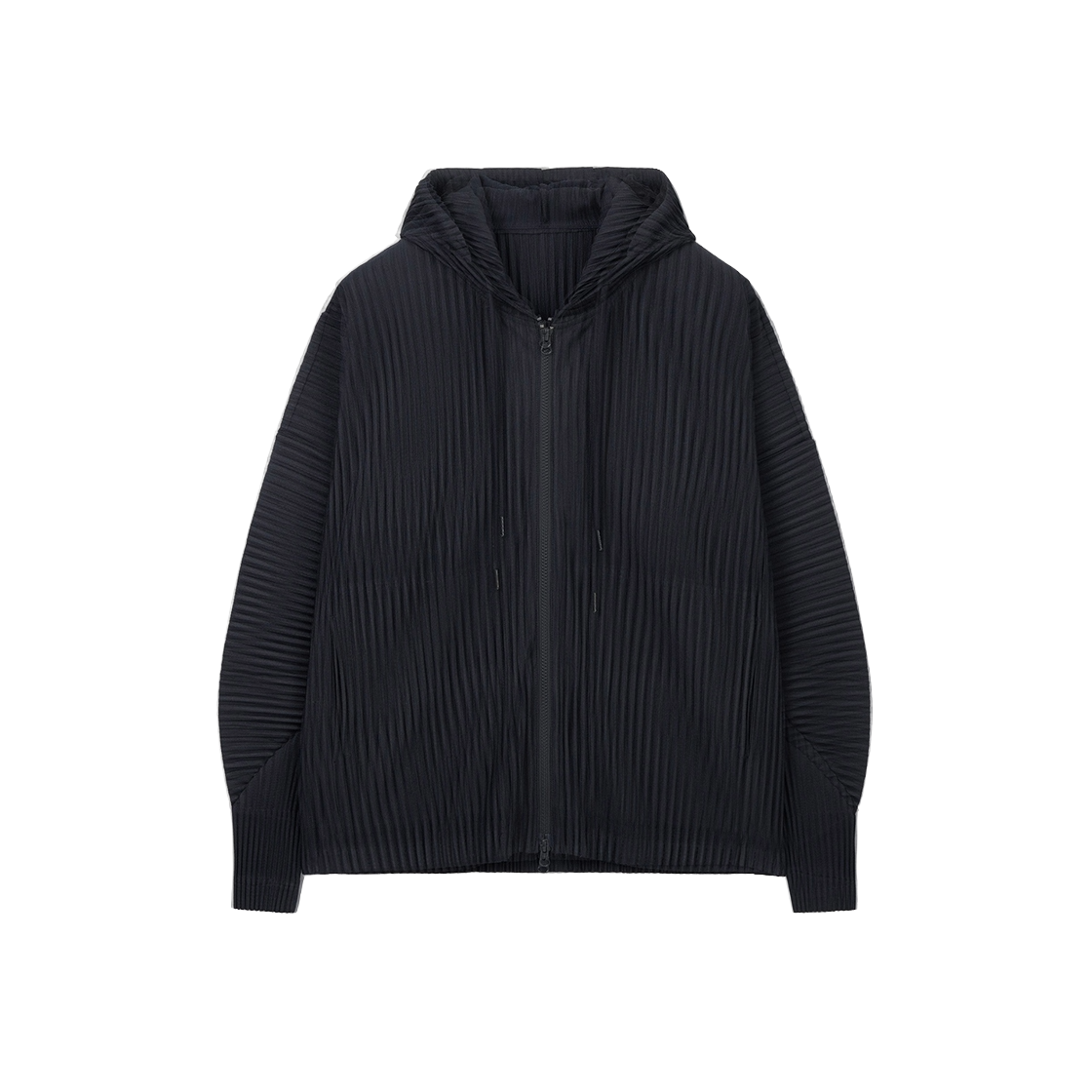 TNJU6F112N2 TNGT Yoyogi Pleats Hooded Zip-Up Navy