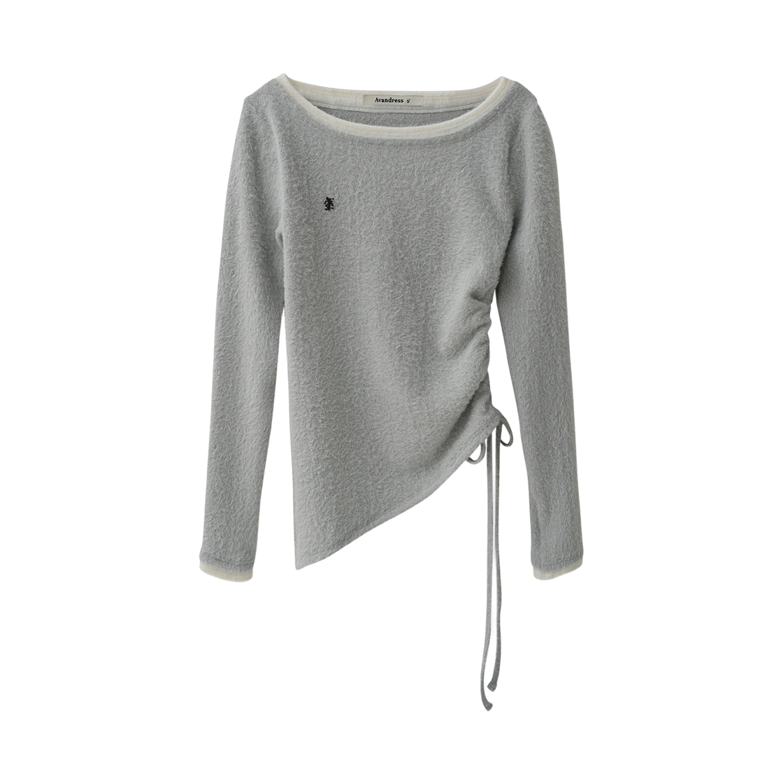 어반드레스 세넌 언밸런스 셔링 페이크 레이어드 티 라이트 그레이(AVANDRESS Seneon Unbalance Shirring Fake Layered Tee LIGHT GREY) - 1