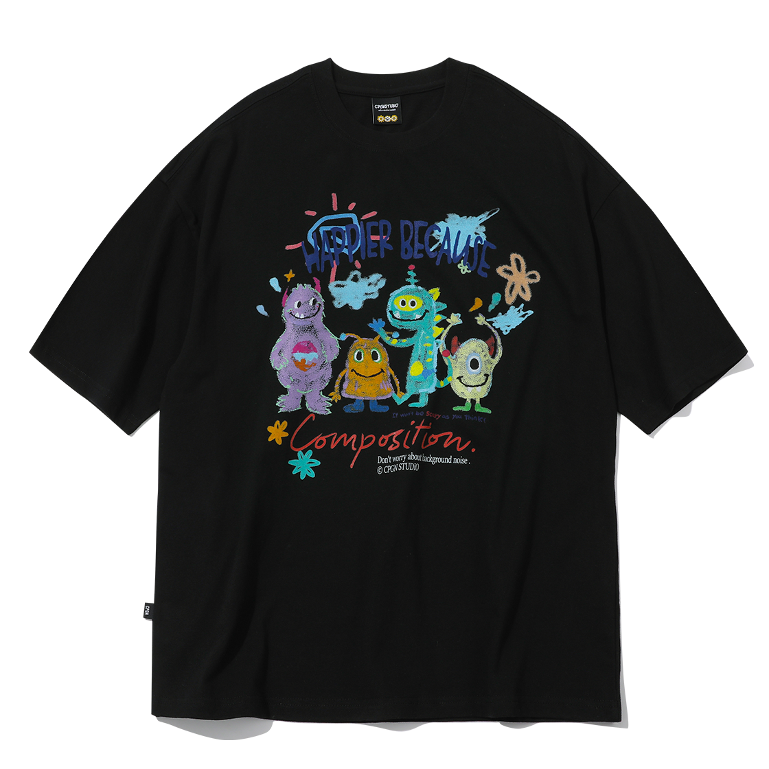 C24SB23 CPGN STUDIO DTP Happy Day T-Shirt Black